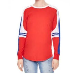 Sandro Paris Striped Red, White & Blue Long Sleeve T-shirt size Medium